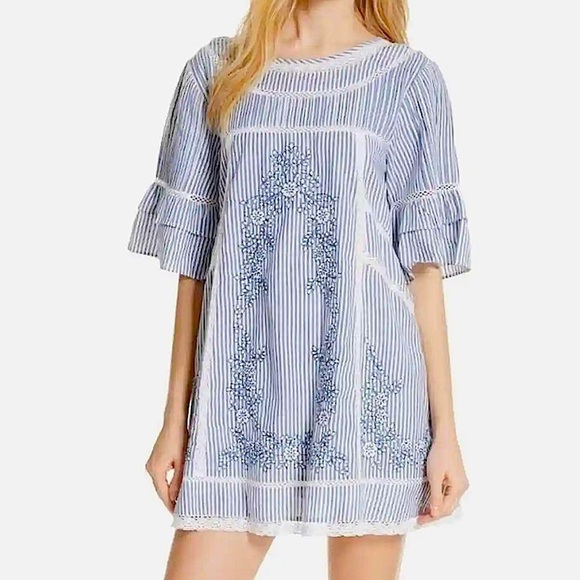 Free People Dresses & Skirts - Free People Sunny Day Shirt Dress Ruffle Sleeves​​